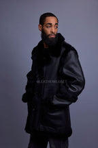 Men's Cole Sheepskin Shearling 3/4 Jacket [Black]