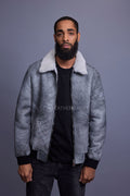 Men's Shearling Pilot Jacket [Distressed Grey]