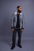 Men's Shearling Pilot Jacket [Distressed Grey]