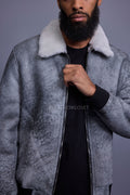 Men's Shearling Pilot Jacket [Distressed Grey]