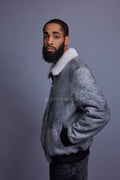 Men's Shearling Pilot Jacket [Distressed Grey]