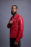 Men's Dylan Jacket Red Leather