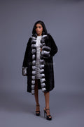 Women's Kelly Mink And Chinchilla Coat [Black]