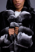 Women's Kelly Mink And Chinchilla Coat [Black]