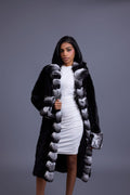 Women's Kelly Mink And Chinchilla Coat [Black]
