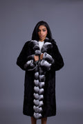 Women's Kelly Mink And Chinchilla Coat [Black]