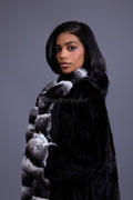Women's Kelly Mink And Chinchilla Coat [Black]