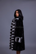 Women's Kelly Mink And Chinchilla Coat [Black]
