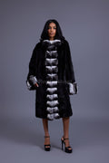 Women's Kelly Mink And Chinchilla Coat [Black]