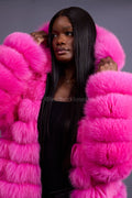 Women's Alia Fox Coat [Hot Pink]