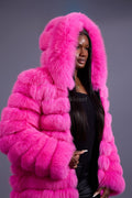 Women's Alia Fox Coat [Hot Pink]