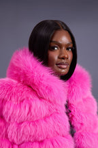 Women's Alia Fox Coat [Hot Pink]