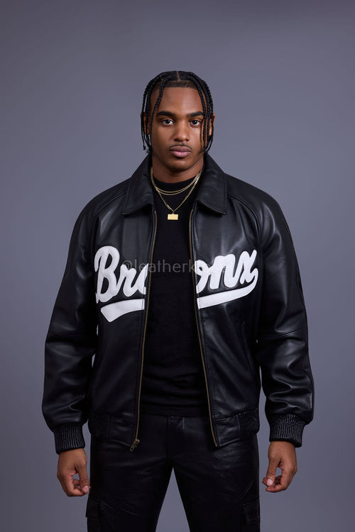 Men's 5 Borough Leather Bomber Jacket [Bronx]