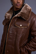 Men's Troy Shearling Jacket [Chocolate]