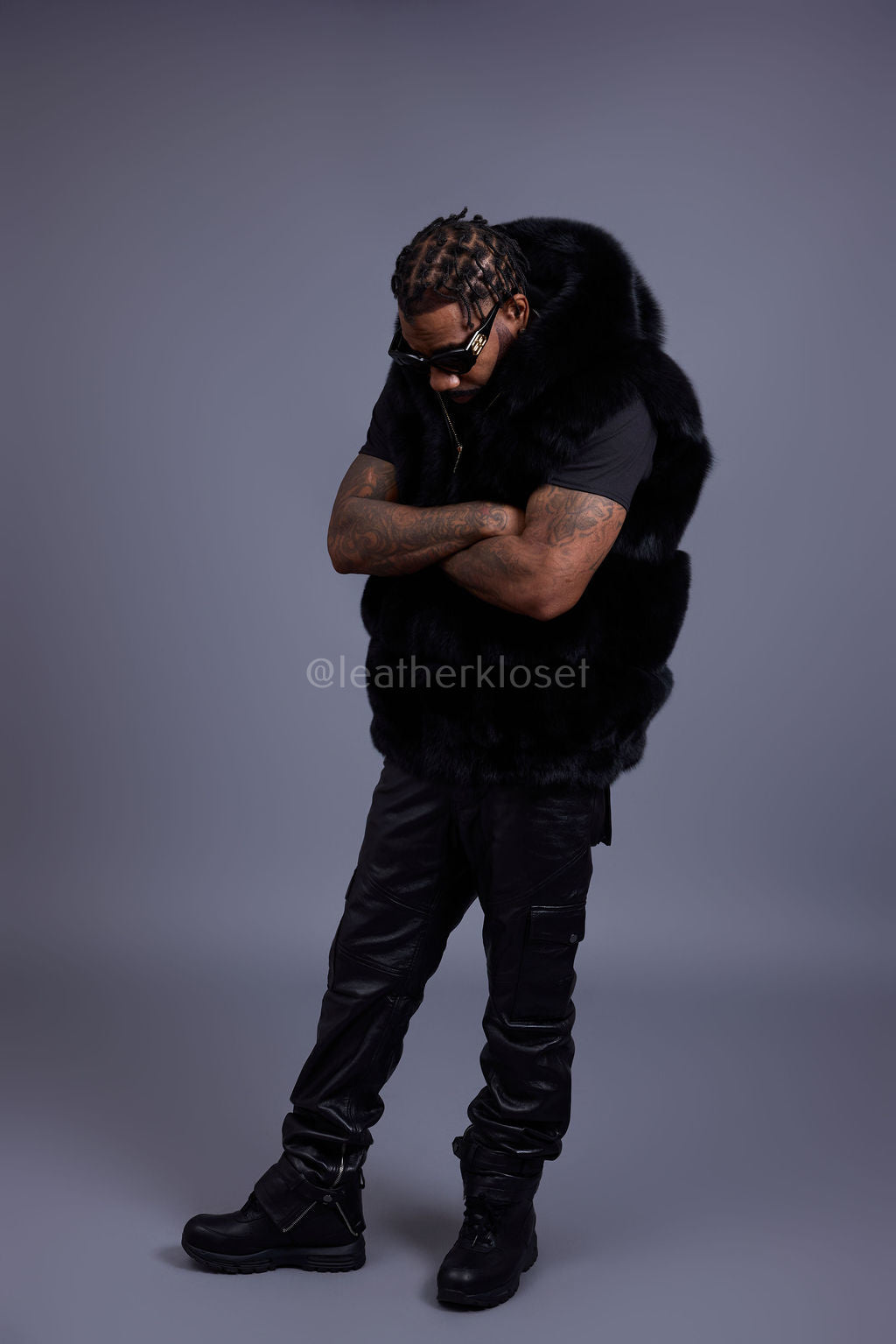 Men's Noah Fox Fur Vest [Black]
