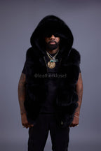 Men's Noah Fox Fur Vest [Black]