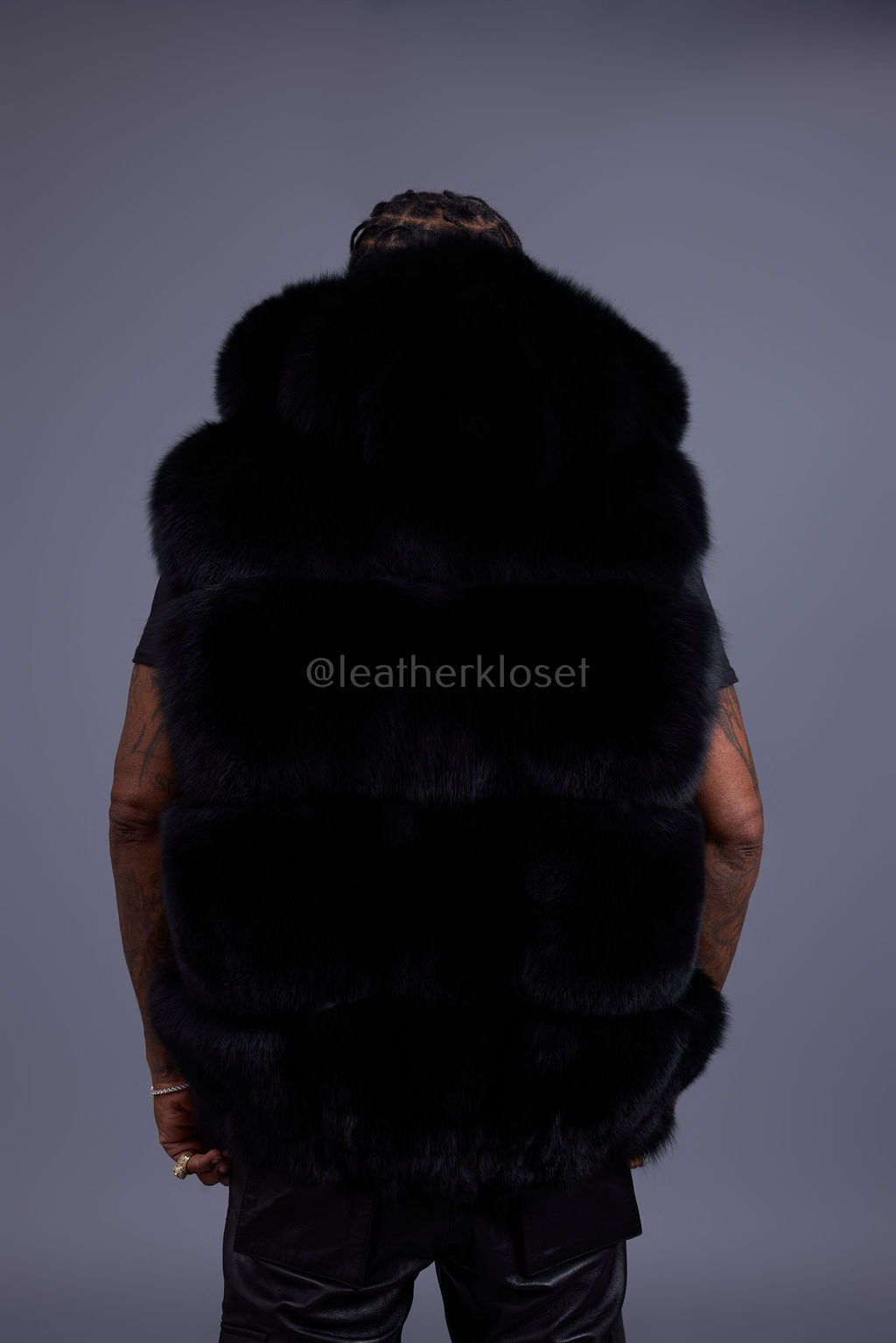 Men's Noah Fox Fur Vest [Black]