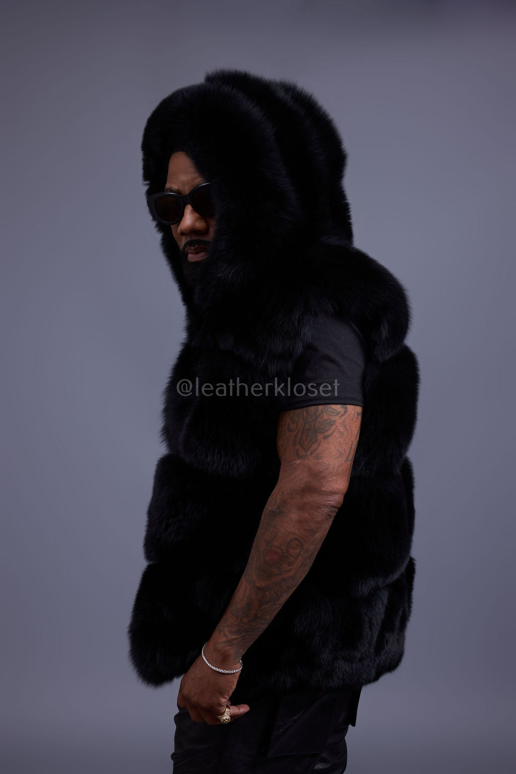 Men's Noah Fox Fur Vest [Black]