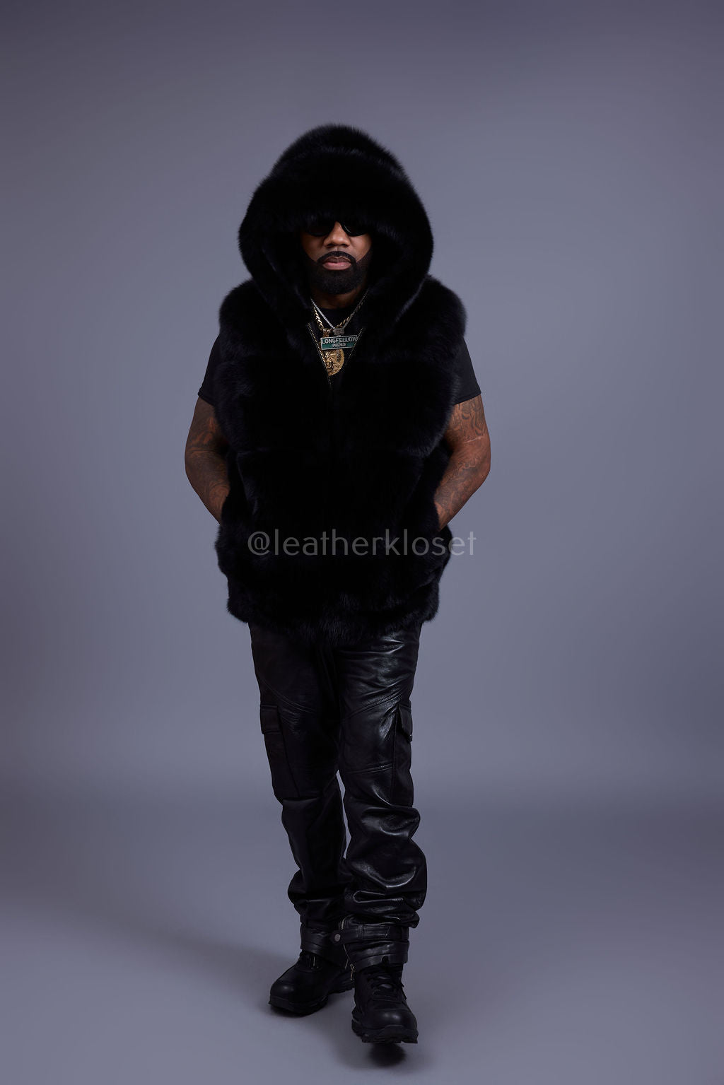 Men's Noah Fox Fur Vest [Black]