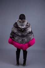 Women's Fox Fur Poncho With Hood