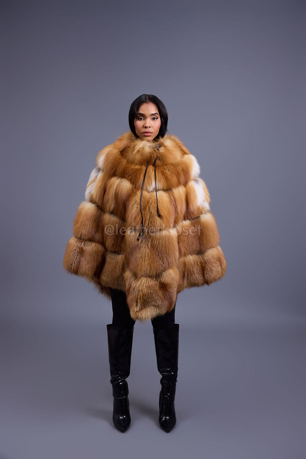 Women's Fox Fur Poncho – LeatherKloset