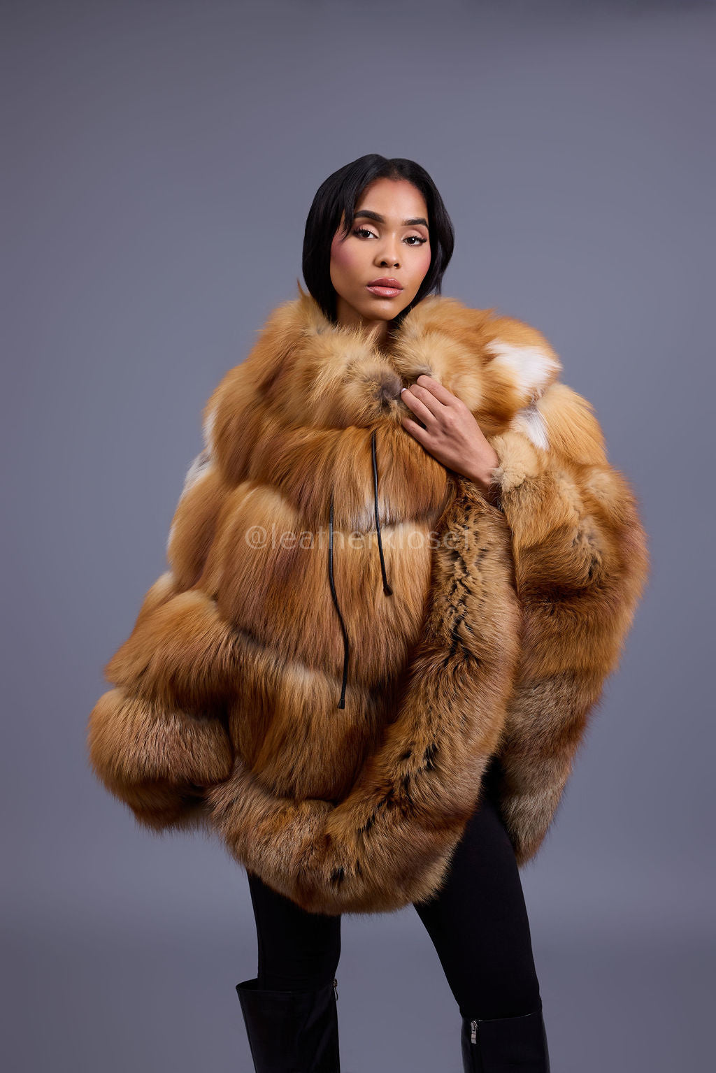 Women's Fox Fur Poncho