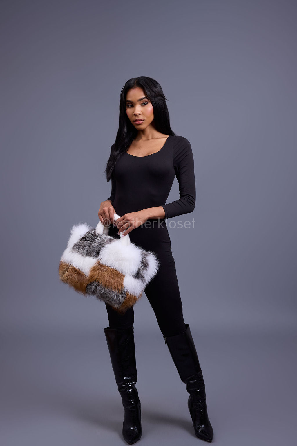 Baby Ivy Fox Fur Handbag [Multi-Color Fox]