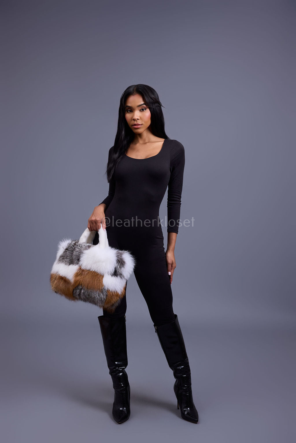 Baby Ivy Fox Fur Handbag [Multi-Color Fox]
