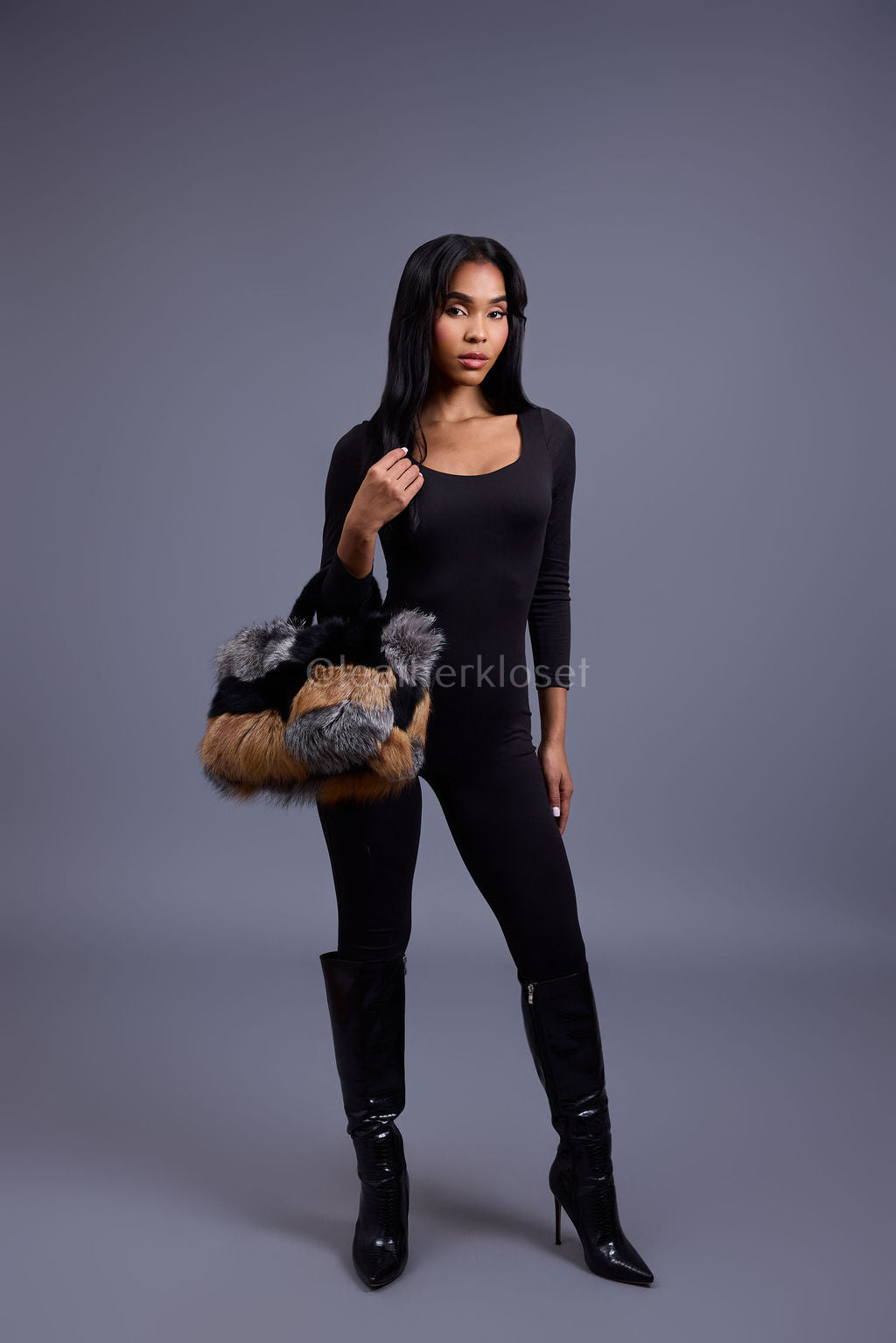 Baby Ivy Fox Fur Handbag [Multi-Color Fox]