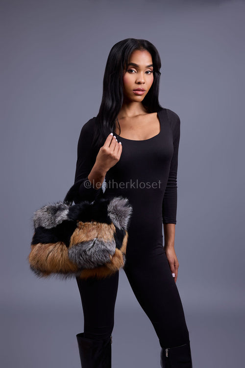 Baby Ivy Fox Fur Handbag [Multi-Color Fox]