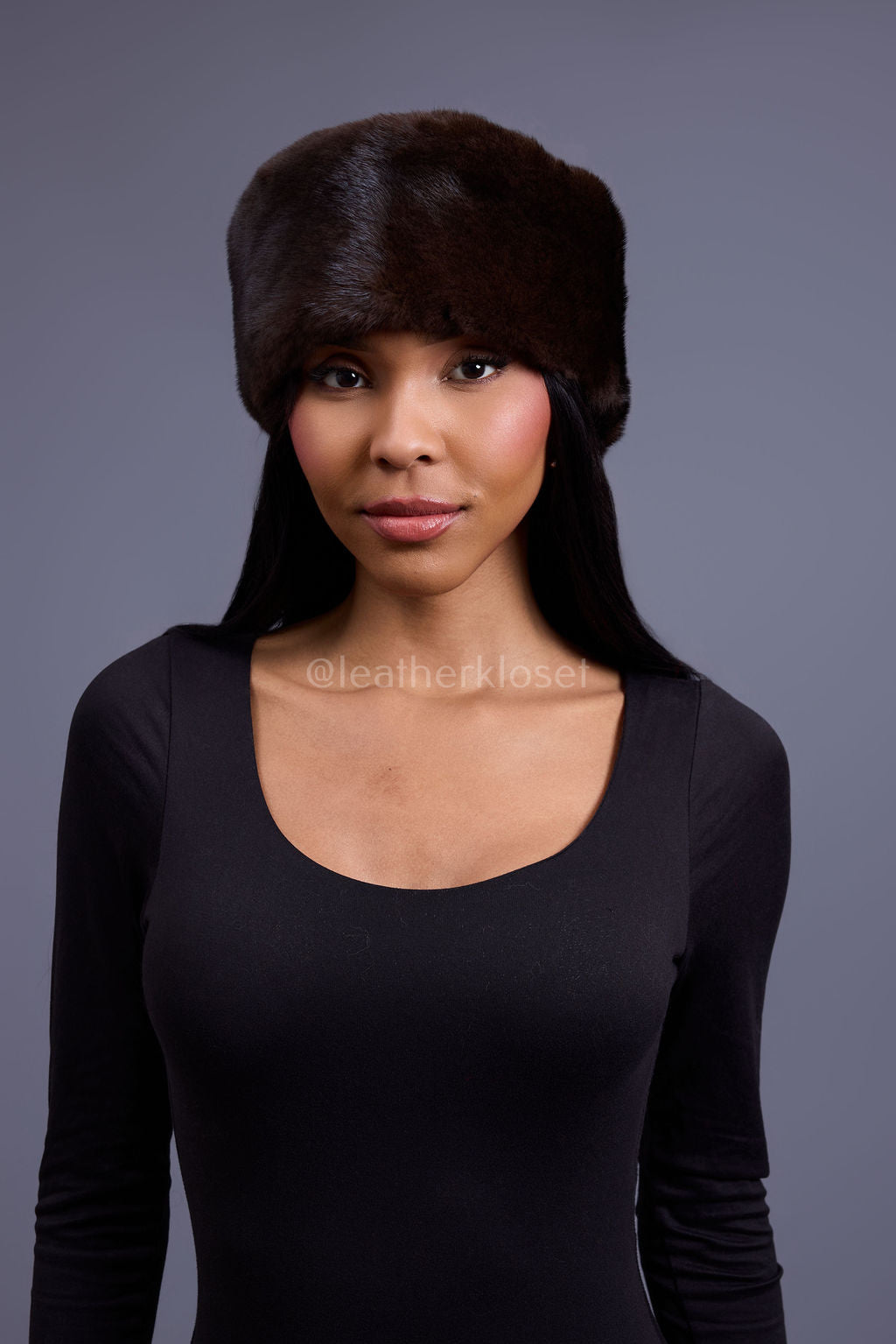 Women's Mink Headband [Brown]