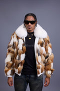 Men's Hudson Fox Fur Bomber Jacket [Red Fox/White]