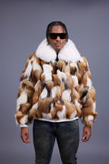 Men's Hudson Fox Fur Bomber Jacket [Red Fox/White]