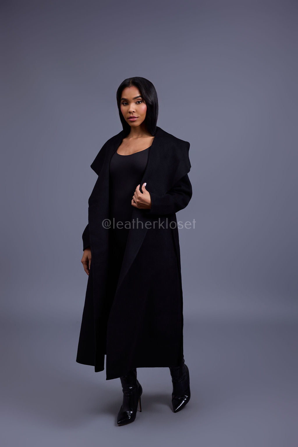 Women's Wendy Cashmere Trench Coat [Black]