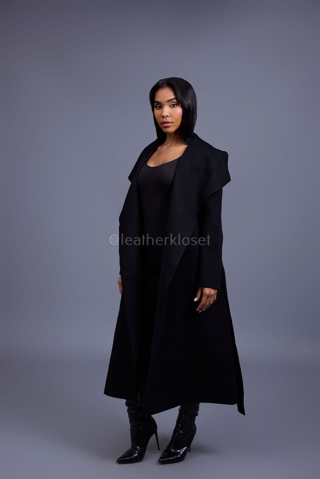 Women's Wendy Cashmere Trench Coat [Black]