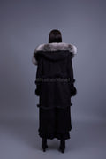 Women's Pocahontas Sheepskin Trench Coat [Black]