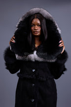 Women's Pocahontas Sheepskin Trench Coat [Black]
