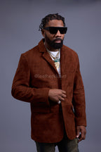 Men's Croco Suede Blazer [Rust]