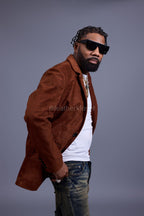 Men's Croco Suede Blazer [Rust]