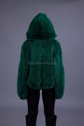 Women's Michelle Full Skin Mink Bomber Jacket [Green]