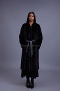 Women's Cherokee Long Mink Fur Coat [Black]