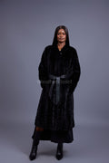 Women's Cherokee Long Mink Fur Coat [Black]