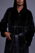 Women's Cherokee Long Mink Fur Coat [Black]