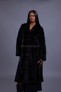 Women's Cherokee Long Mink Fur Coat [Black]