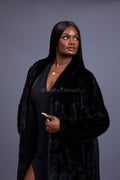 Women's Cherokee Long Mink Fur Coat [Black]