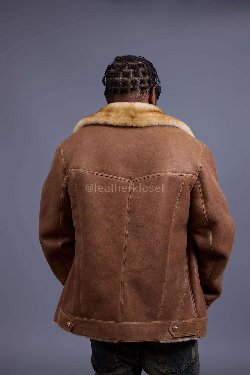 Men's Troy Shearling Jacket [Whiskey Suede]