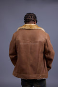 Men's Troy Shearling Jacket [Whiskey Suede]