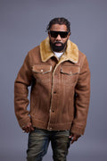 Men's Troy Shearling Jacket [Whiskey Suede]