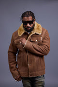 Men's Troy Shearling Jacket [Whiskey Suede]