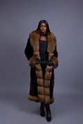 Women's Mira Rex Rabbit And Raccoon Coat [Brown]